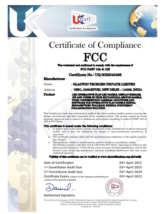 Certifications